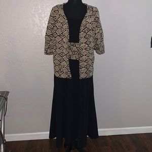 Perceptions 2 piece black dress with jacket size 18